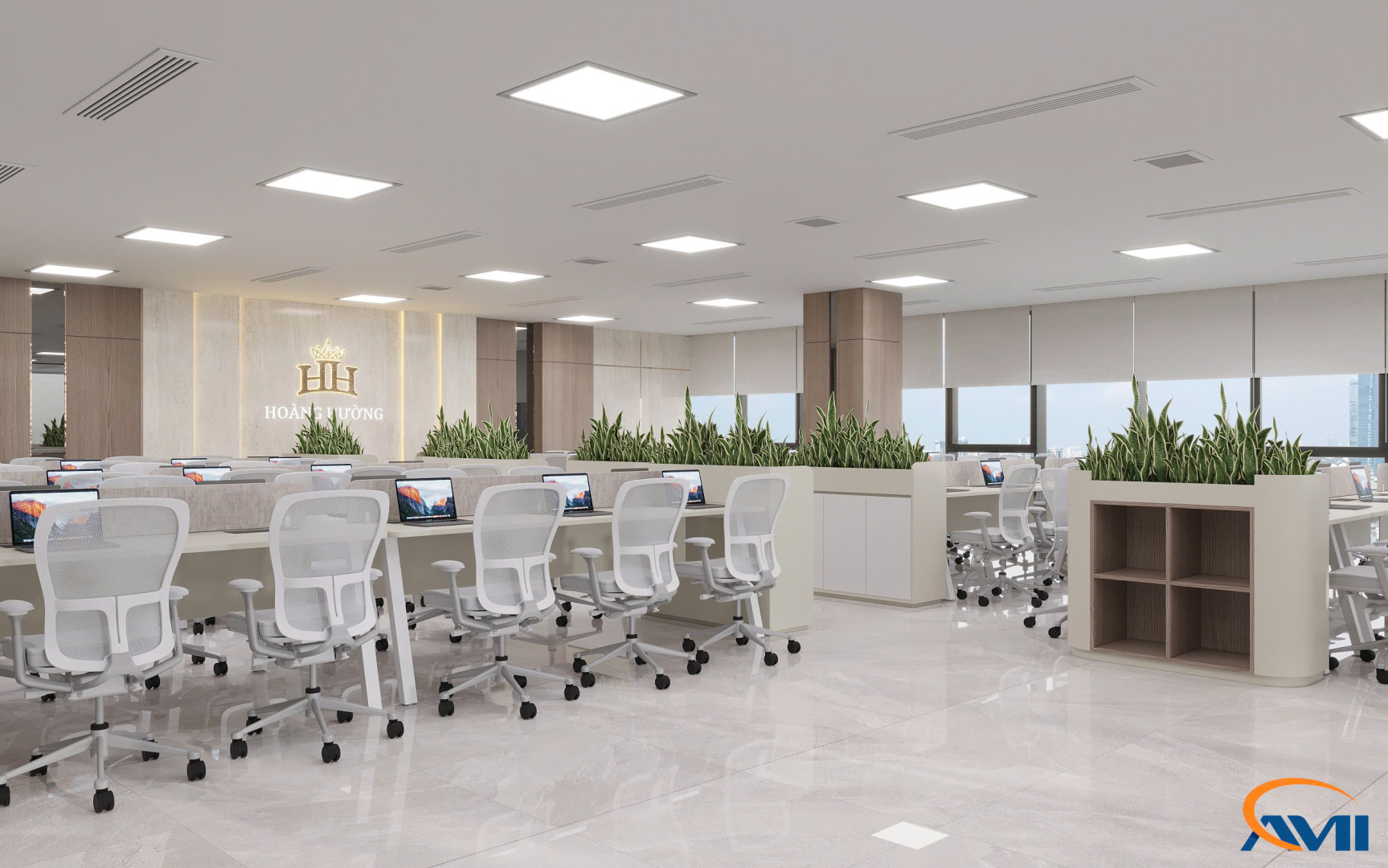 Thi công nội thất văn phòng dược phẩm Thiên Dược – Hoàng Hường