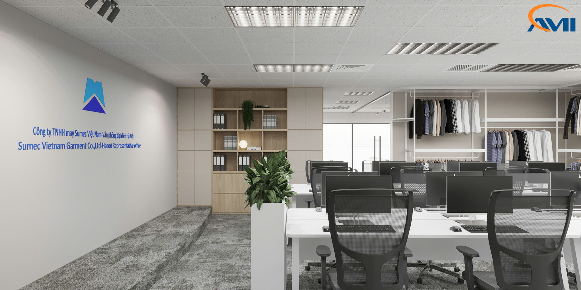Thiết kế thi công nội thất văn phòng Sumec Vietnam Garment