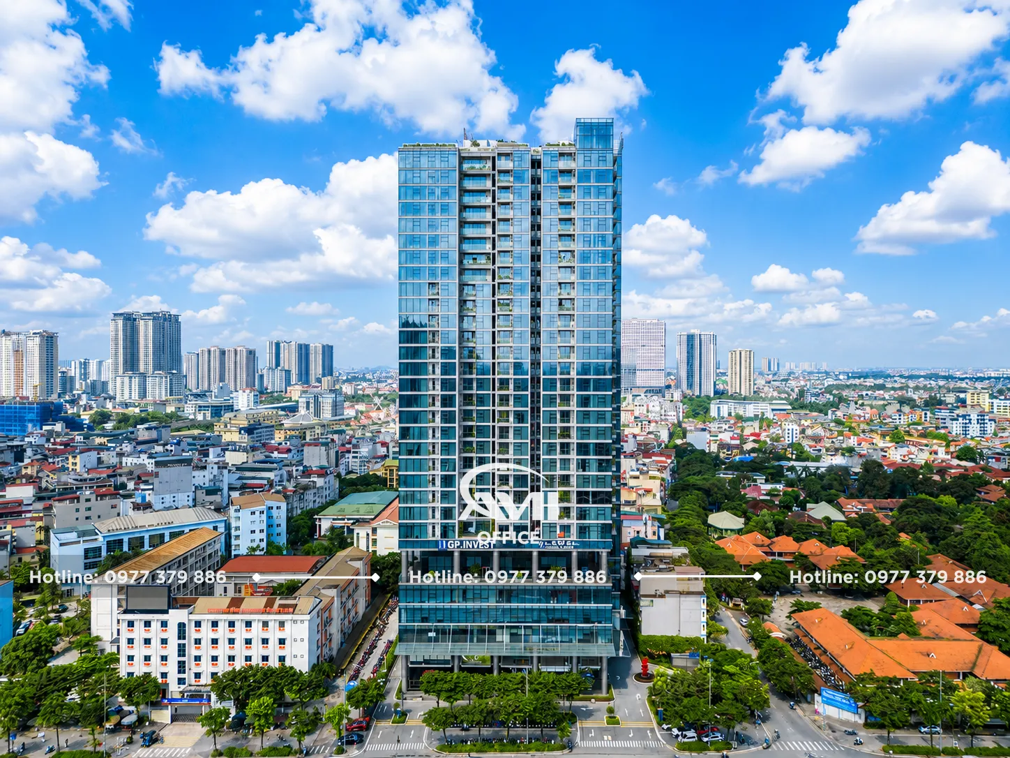 The Nine - tòa nhà văn phòng hạng B tại số 9 Phạm Văn Đồng, Cầu Giấy, Hà Nội với thiết kế hiện đại, diện tích thuê linh hoạt và nhiều tiện ích cao cấp.
