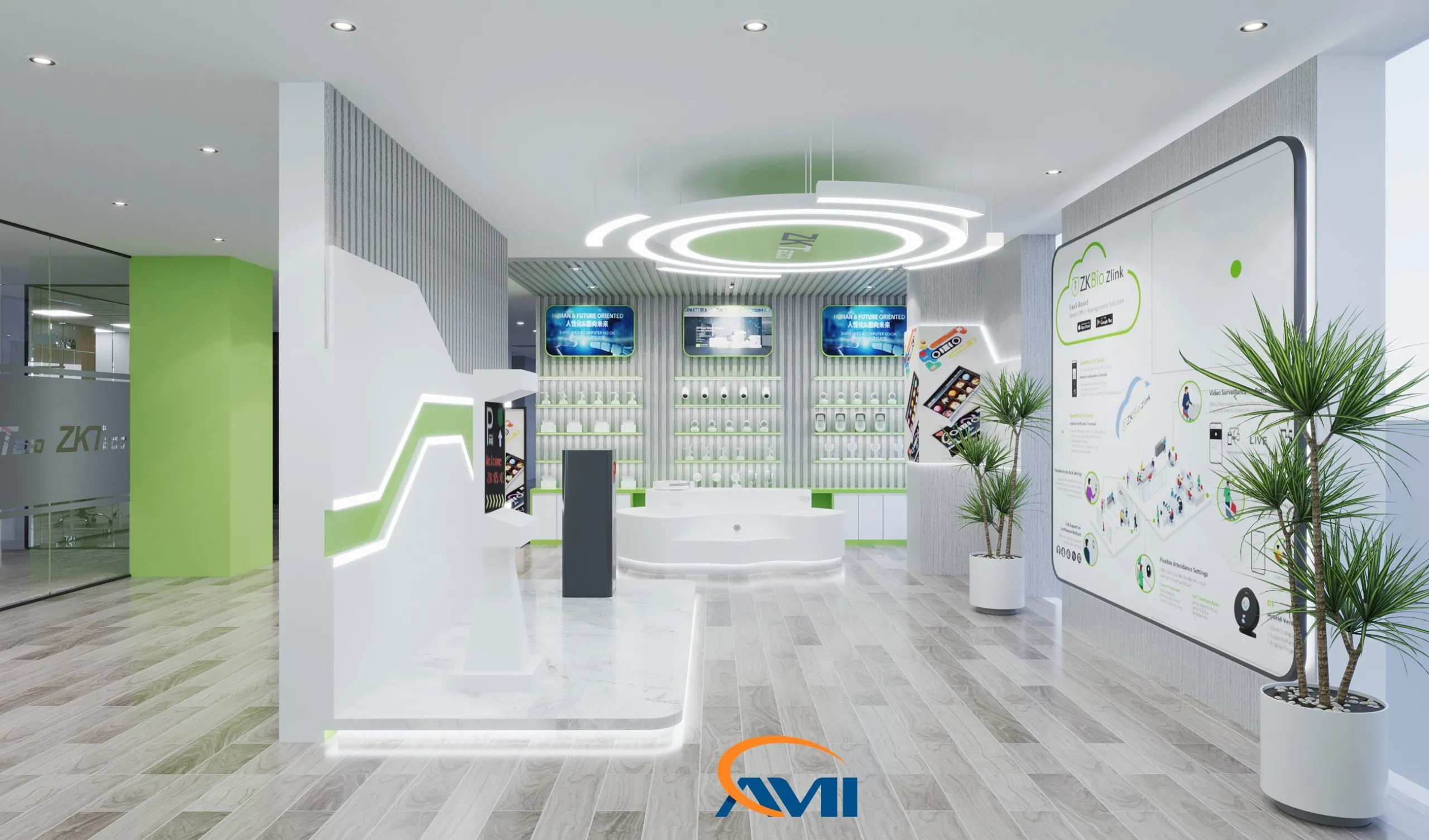 Thiết kế nội thất văn phòng công ty thiết bị bảo mật ZKTeco