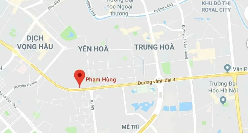 Bản đồ vị trí văn phòng Phạm Hùng Hà Nội