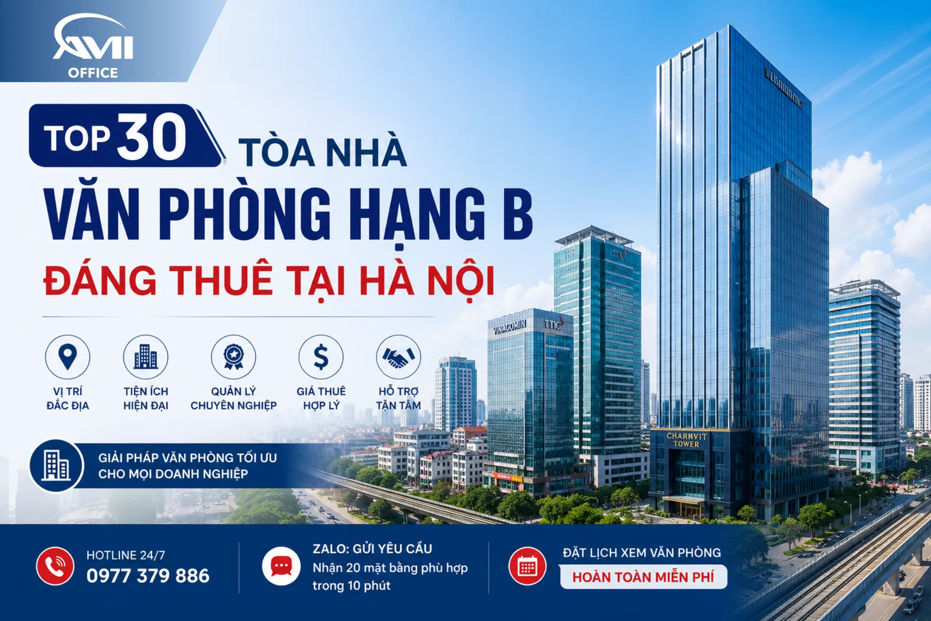 Top 30 Tòa Nhà Văn Phòng Hạng B Hà Nội Đáng Thuê 2026