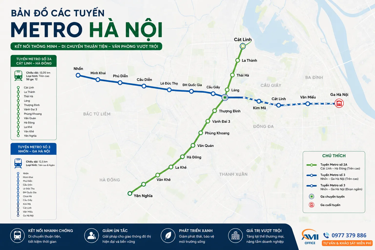 Bản đồ tuyến Metro Hà Nội