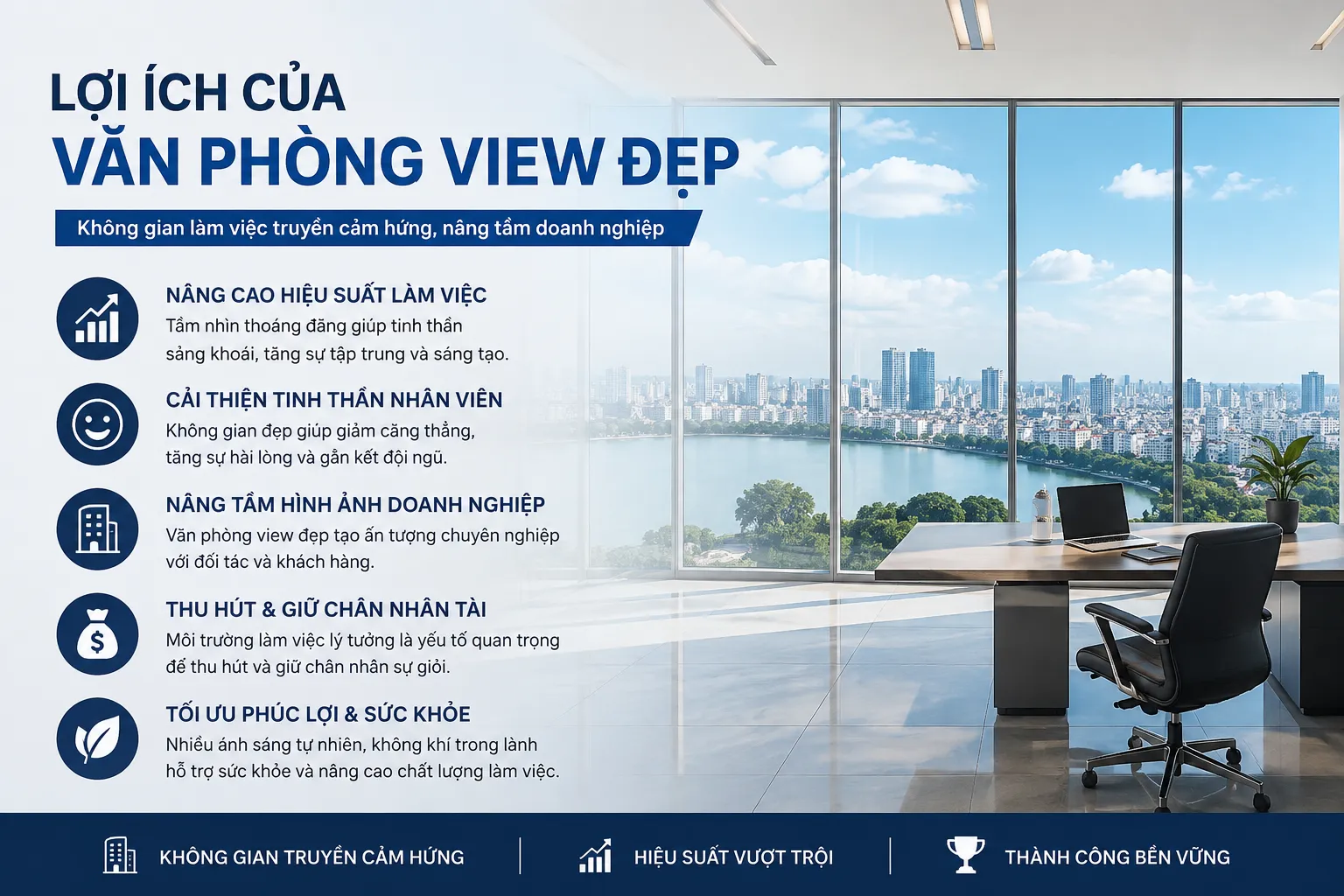 Lợi ích của văn phòng view đẹp đối với môi trường làm việc