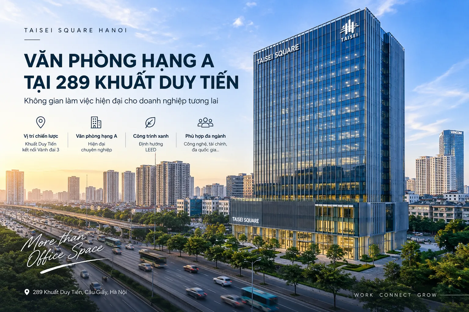 Taisei Square Hanoi: Giá thuê & diện tích trống 2026