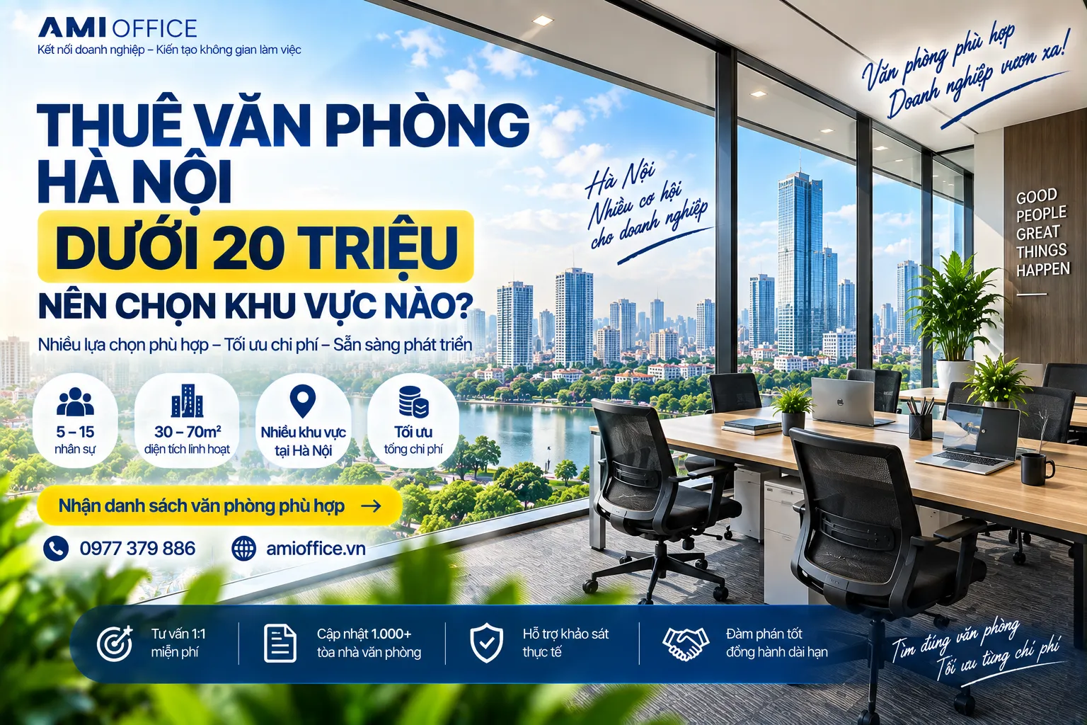 Thuê Văn Phòng Hà Nội Dưới 20 Triệu: Nên Chọn Khu Vực Nào?
